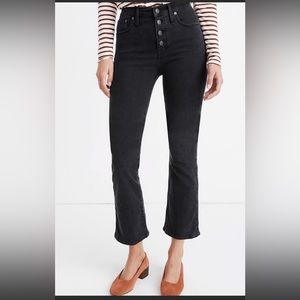 Madewell Cali Demi Boot Black with button up closure, size 29